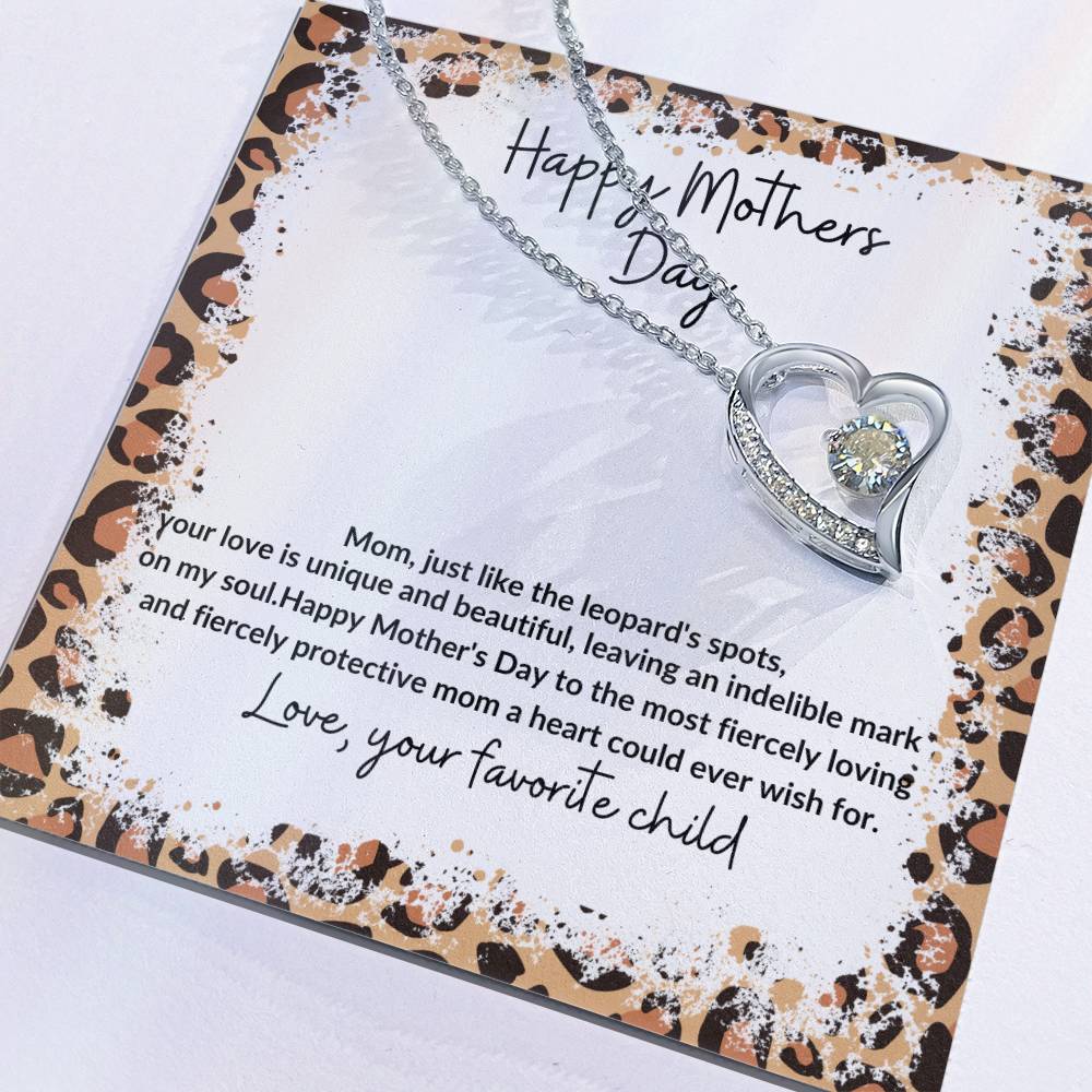 Mother's Day heart pendant leopard theme