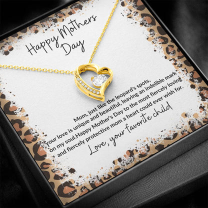 Mother's Day heart pendant leopard theme