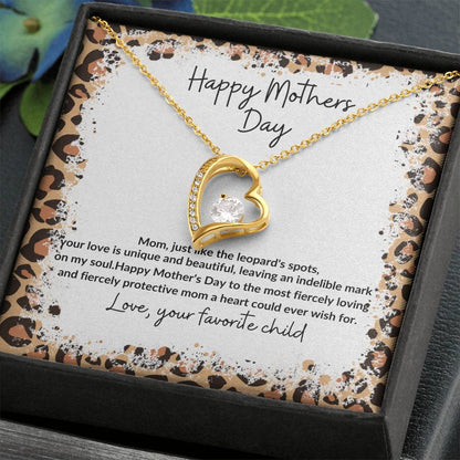 Mother's Day heart pendant leopard theme